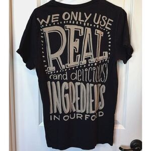 Chipotle Black TShirt Unisex Size M Organic Cotton Real Ingredients In Our Food
